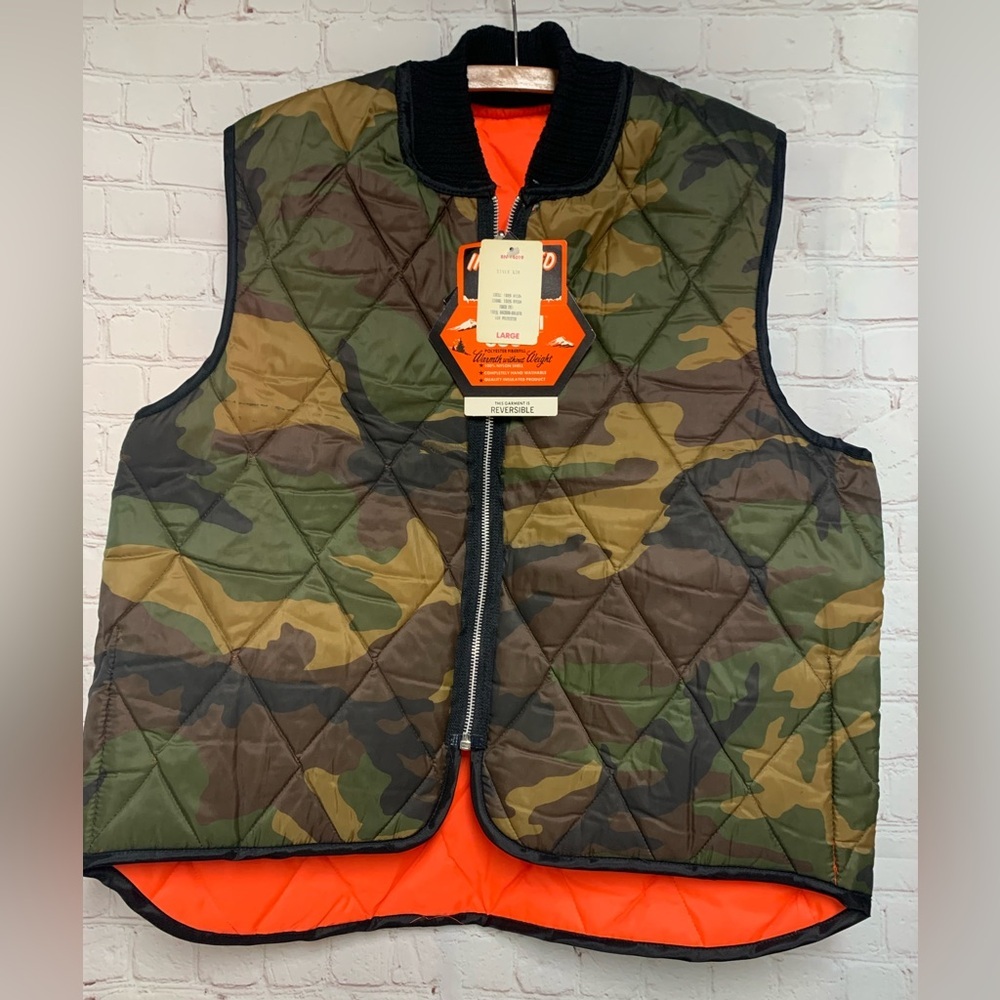 NEW Vtg Deadstock Dacron Hollofil Camouflage Quilted Vest Size L​